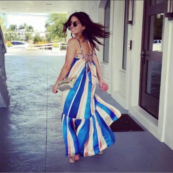 LEMLEM X H&M NWT Stripe Maxi Dress Size Medium - Picture 7 of 16